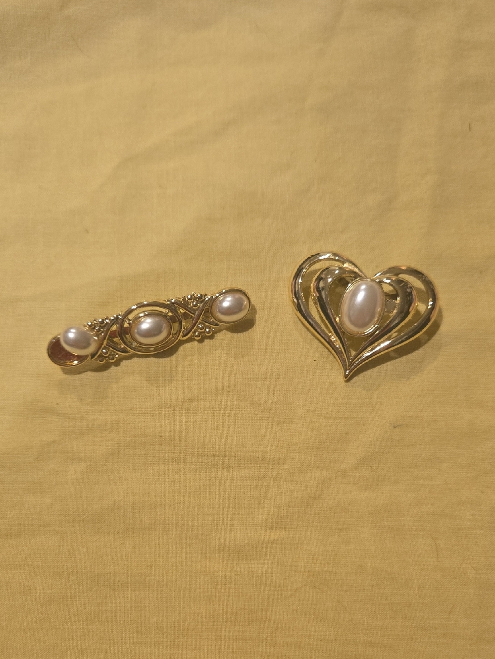 Vintage Heart Brooch And Pin Set